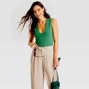 Women’s Ribbed Bodysuit- A New Day green